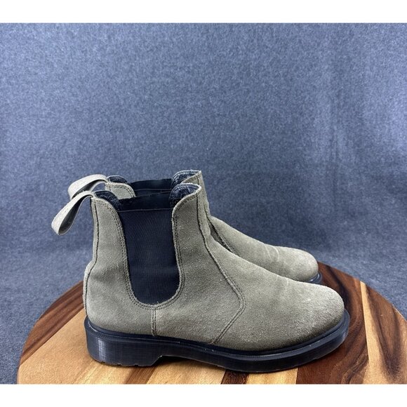 Dr Martens Green Suede Chelsea Boots 2976 Womens 10 Mens 9 - Picture 1 of 9